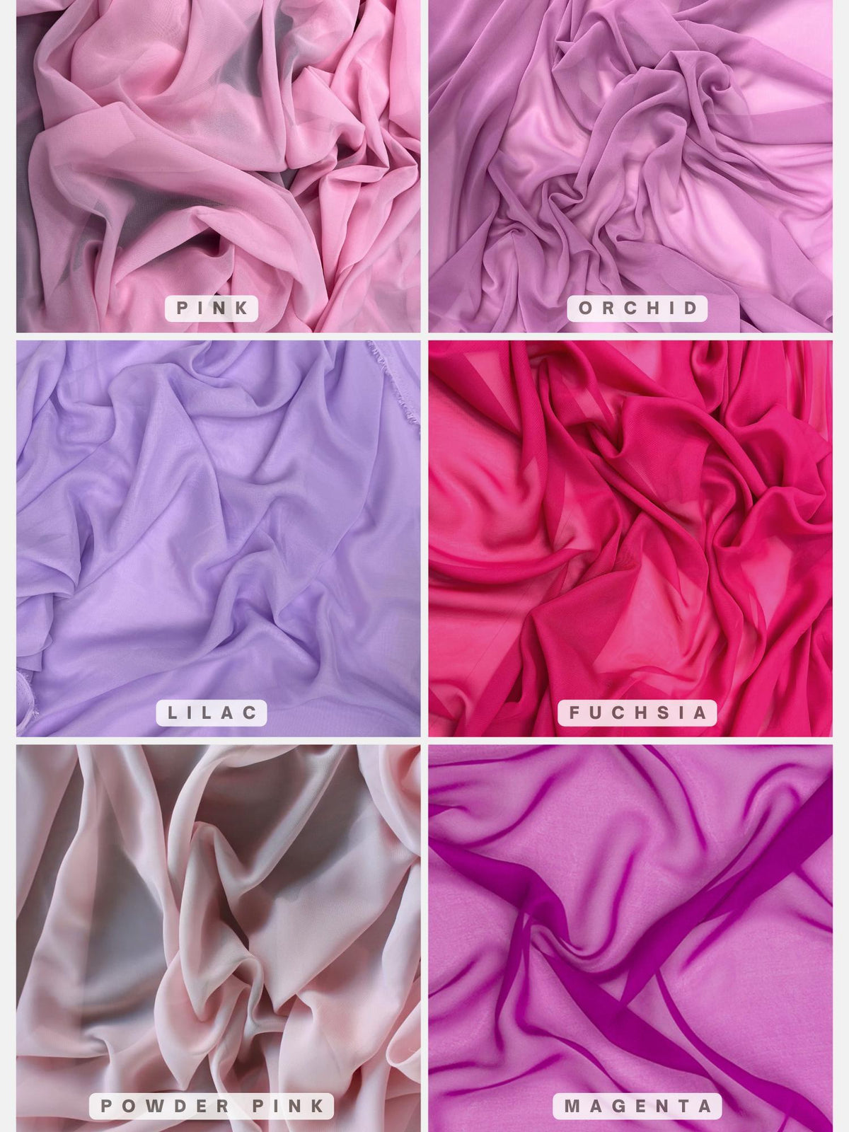 30 Colors Matte Chiffon By The Yard, Silky Light Weight Sheer Chiffon Fabric for Chuppah, Dress, Wedding Table Runner, Arch, Draping Fabric