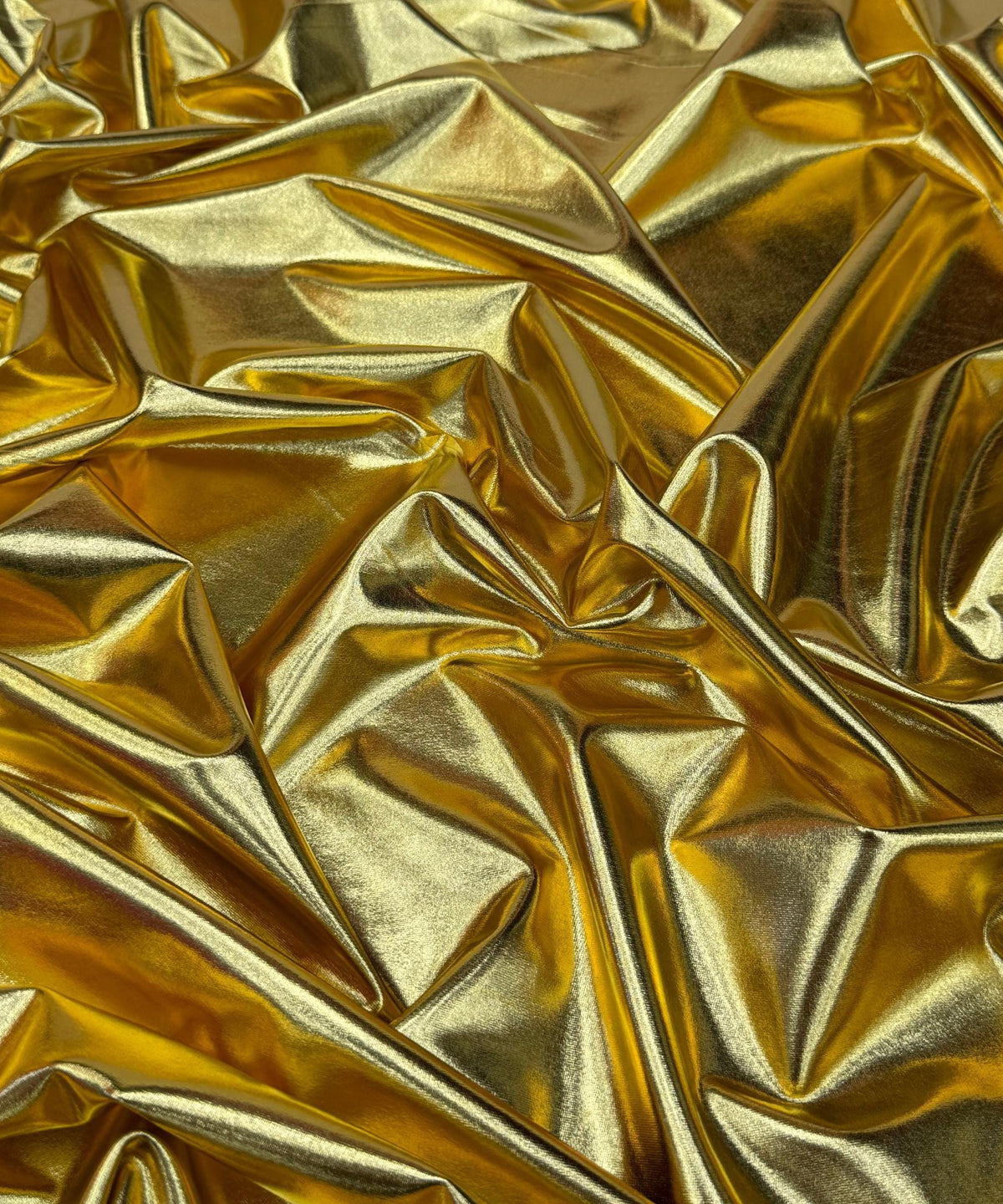 Metallic Gold Foil Lame Spandex Fabric by the Yard, 4 Way Stretch Gold Lame Fabric, All Over Foil on stretch Knit for Costumes, Dance Wear