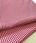 Red and White Gingham Fabric by Yard 1/8” squares, Poly Cotton Red and White Checkered Fabric for Farmhouse Tablecloth Dress Curtains
