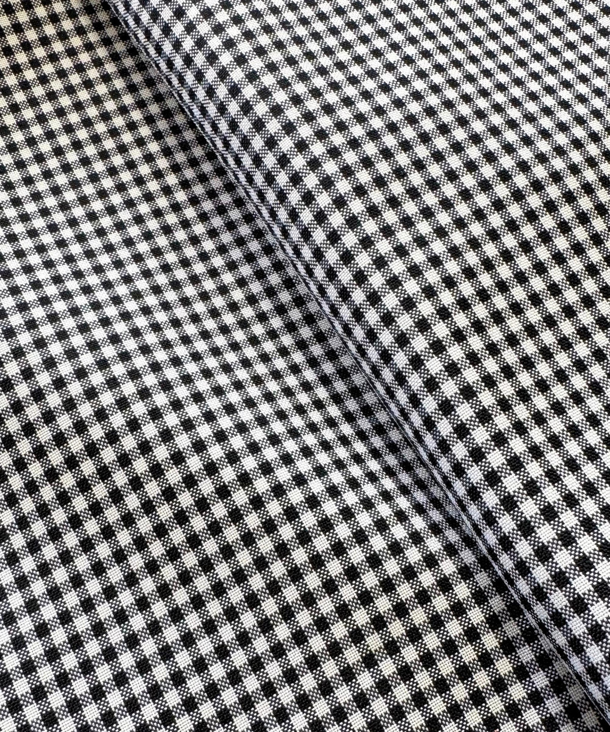 Black Gingham Checked Fabric by Yard 1/8” inch Poly Cotton Black Checkered Fabric for Tablecloth Dress Shirts Curtains Pillow Cases