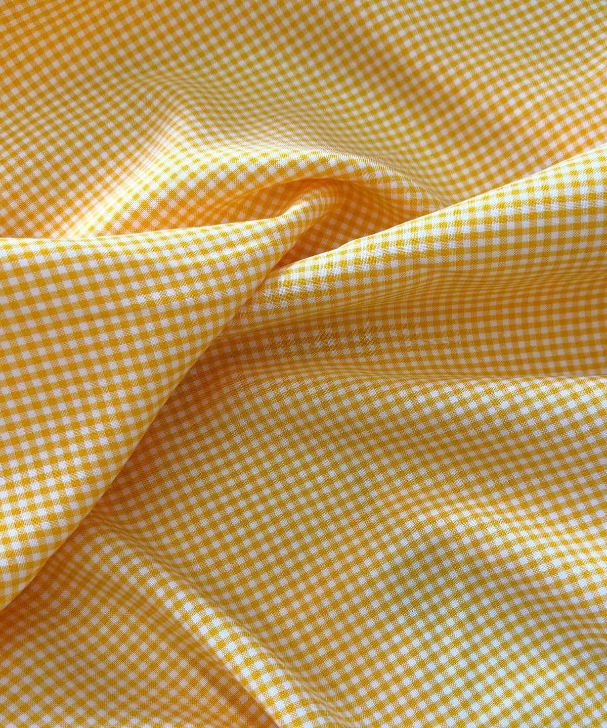 Yellow Gingham Checked Fabric by Yard 1/8” inch Poly Cotton Yellow Checkered Fabric for Tablecloth Dress Shirts Curtains Pillow Cases