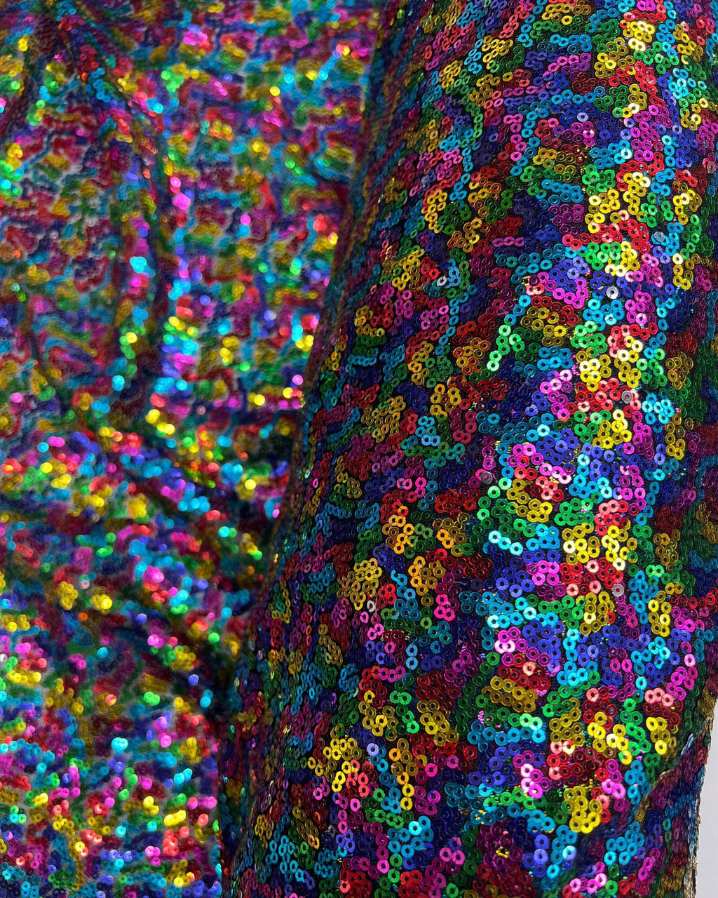 Luxury Iridescent Sequin Fabric – 3mm Stretch Mesh Sequins, 54/56” Wide by the Yard for Fashion & Decoration