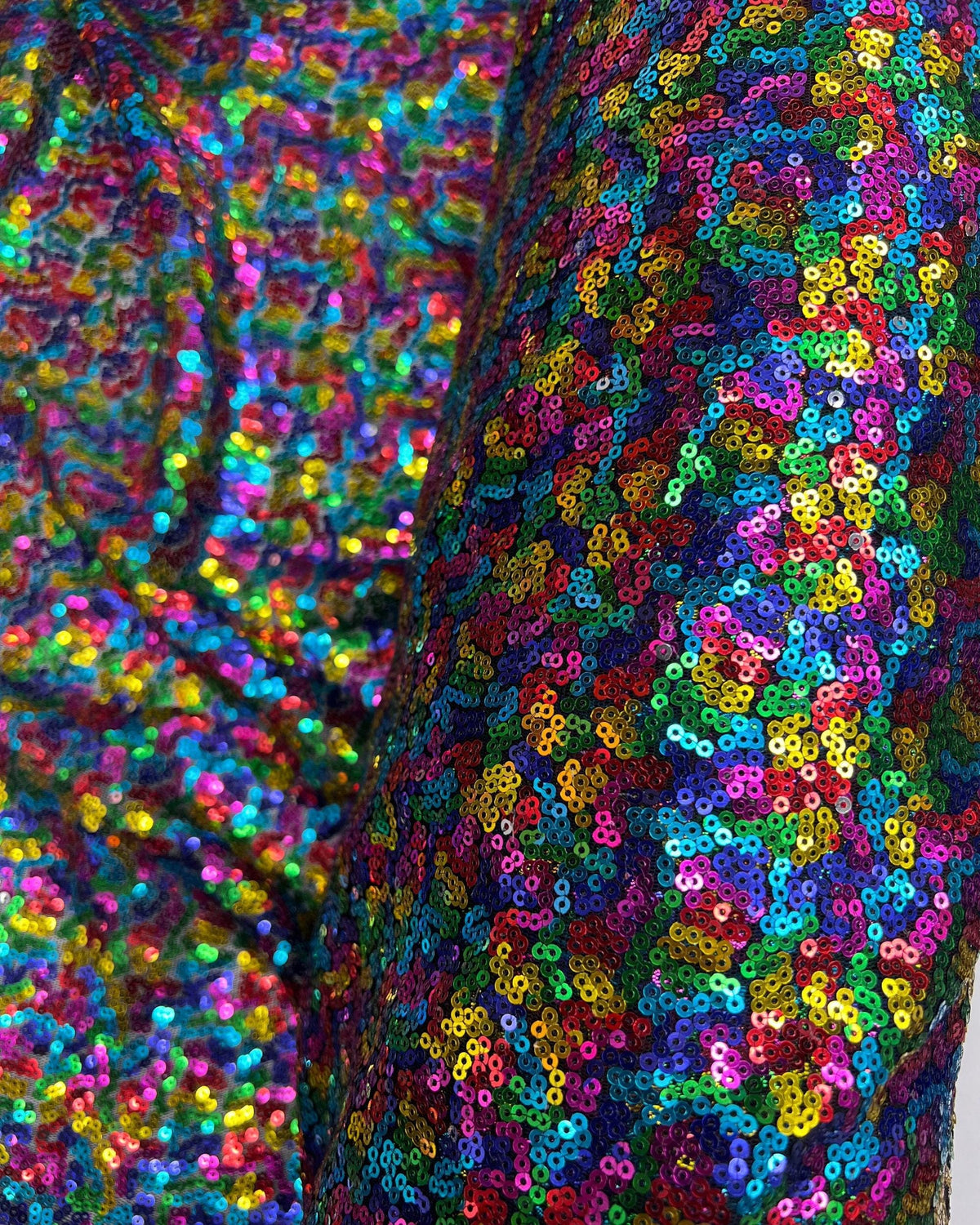 Luxury Iridescent Sequin Fabric – 3mm Stretch Mesh Sequins, 54/56” Wide by the Yard for Fashion & Decoration