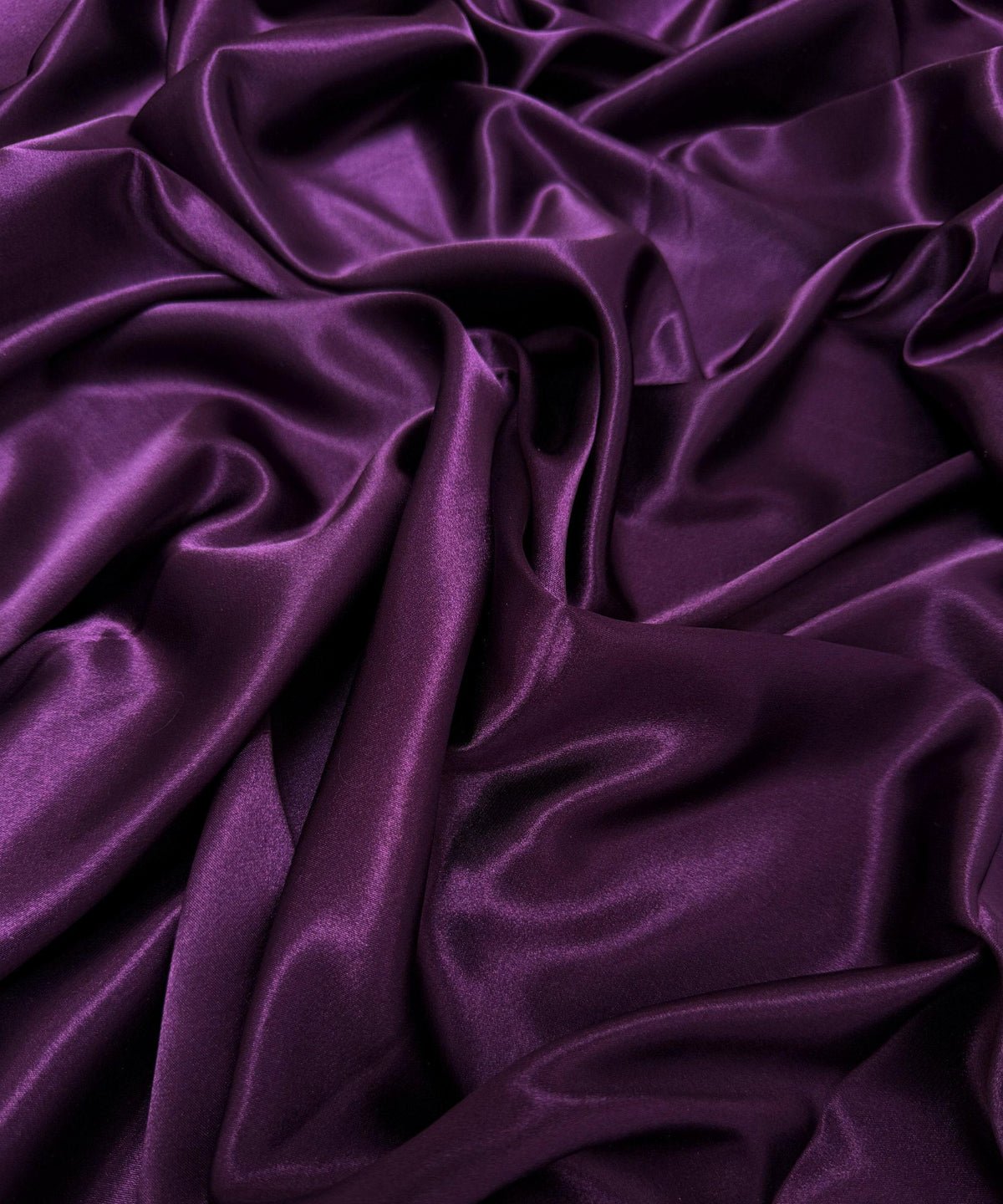 Plum Silky Stretch Satin Fabric by the Yard, Eggplant/Plum Stretch Charmeuse Fabric for Wedding Gowns Bridesmaid Dress Plum Satin Charmeuse