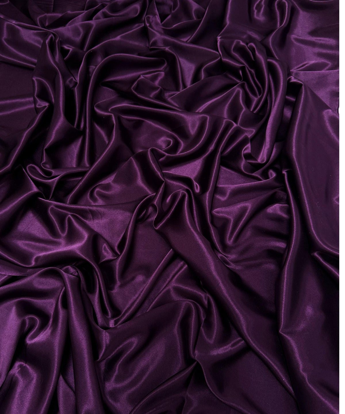 Plum Silky Stretch Satin Fabric by the Yard, Eggplant/Plum Stretch Charmeuse Fabric for Wedding Gowns Bridesmaid Dress Plum Satin Charmeuse