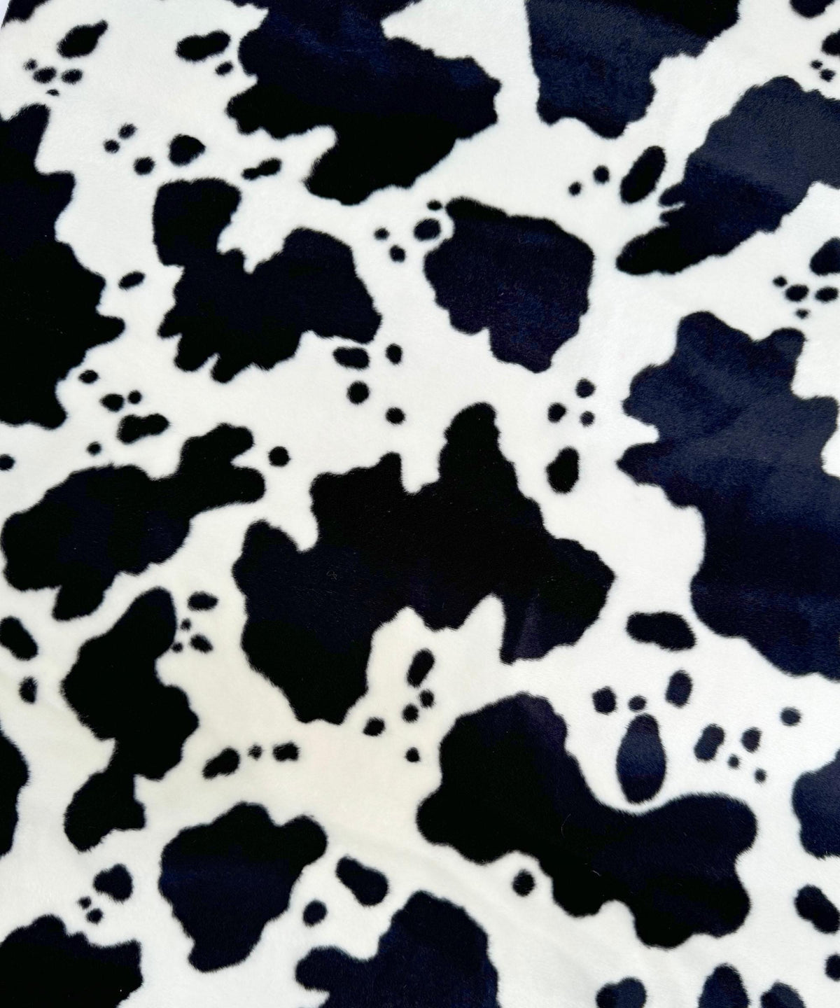 Black and White Cow Velboa Faux Fur Animal Print Velboa Fabric by the Yard, Cow Print Fur Fabric for Upholstery Pillow Covers Costumes Toys