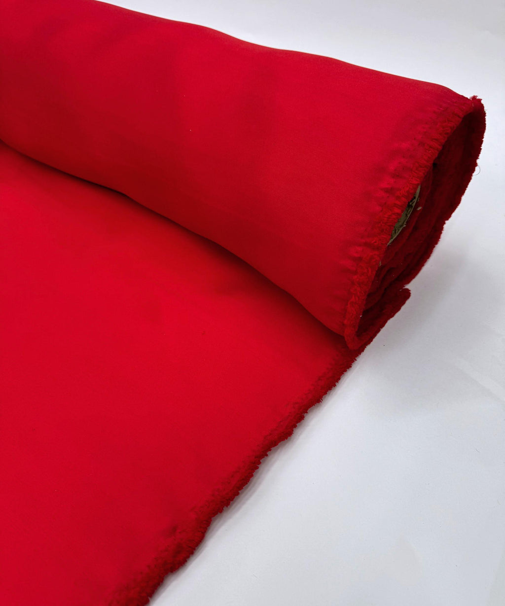 Premium Quality Red Mikado Satin Fabric, Satin Twill Fabric 60" Width, Dense Red Satin Matte Structure, Red Mikado Twill Fabric by the Yard