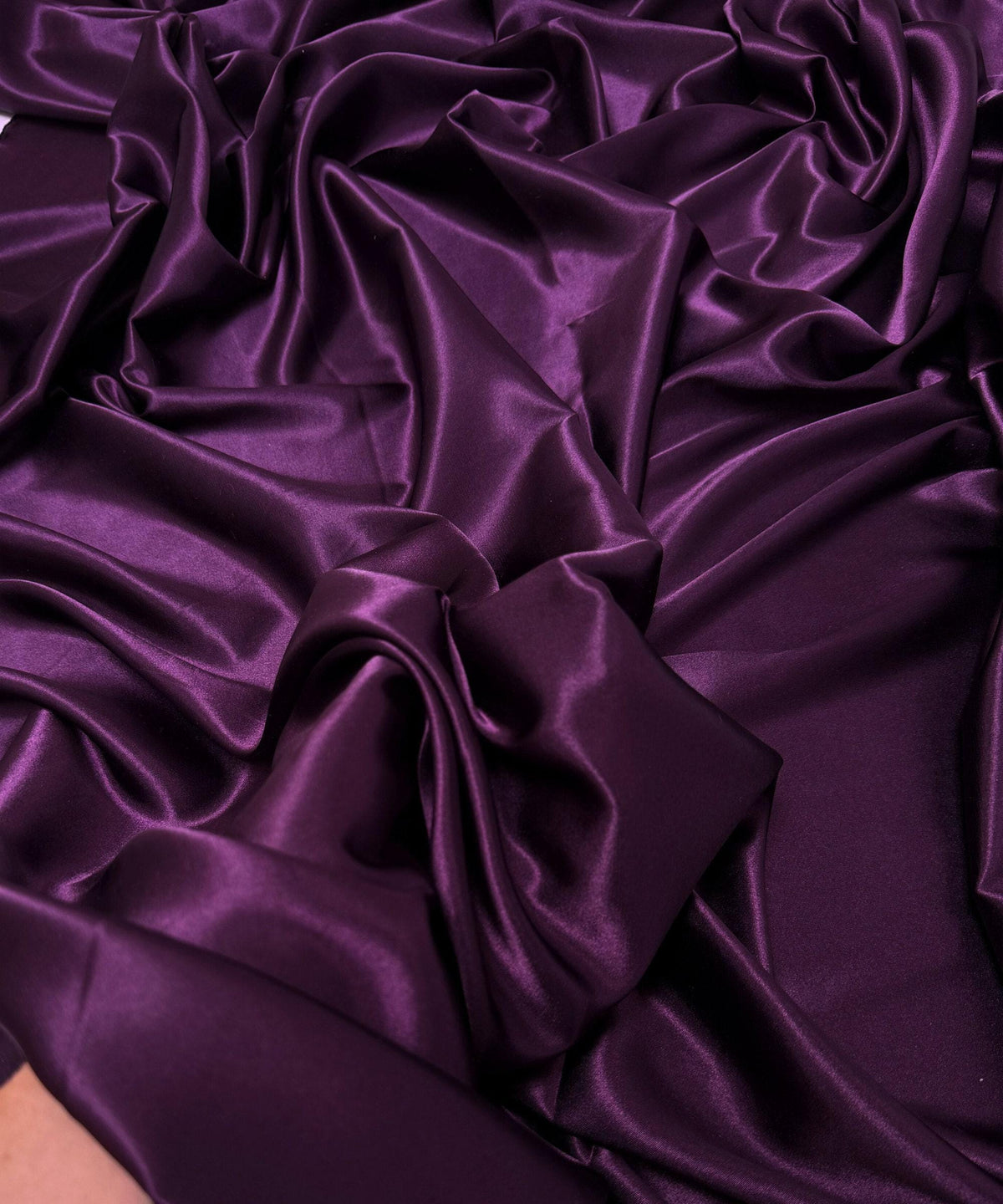 Plum Silky Stretch Satin Fabric by the Yard, Eggplant/Plum Stretch Charmeuse Fabric for Wedding Gowns Bridesmaid Dress Plum Satin Charmeuse