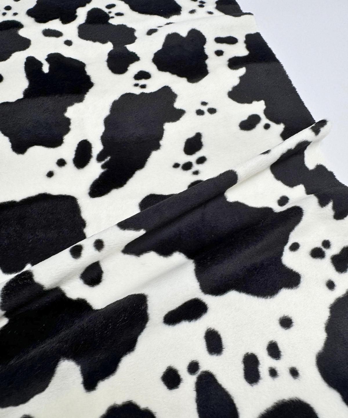 Black and White Cow Velboa Faux Fur Animal Print Velboa Fabric by the Yard, Cow Print Fur Fabric for Upholstery Pillow Covers Costumes Toys