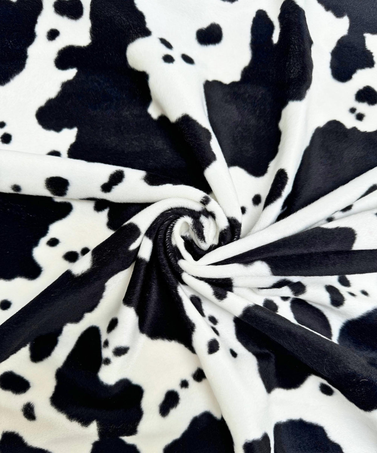 Black and White Cow Velboa Faux Fur Animal Print Velboa Fabric by the Yard, Cow Print Fur Fabric for Upholstery Pillow Covers Costumes Toys