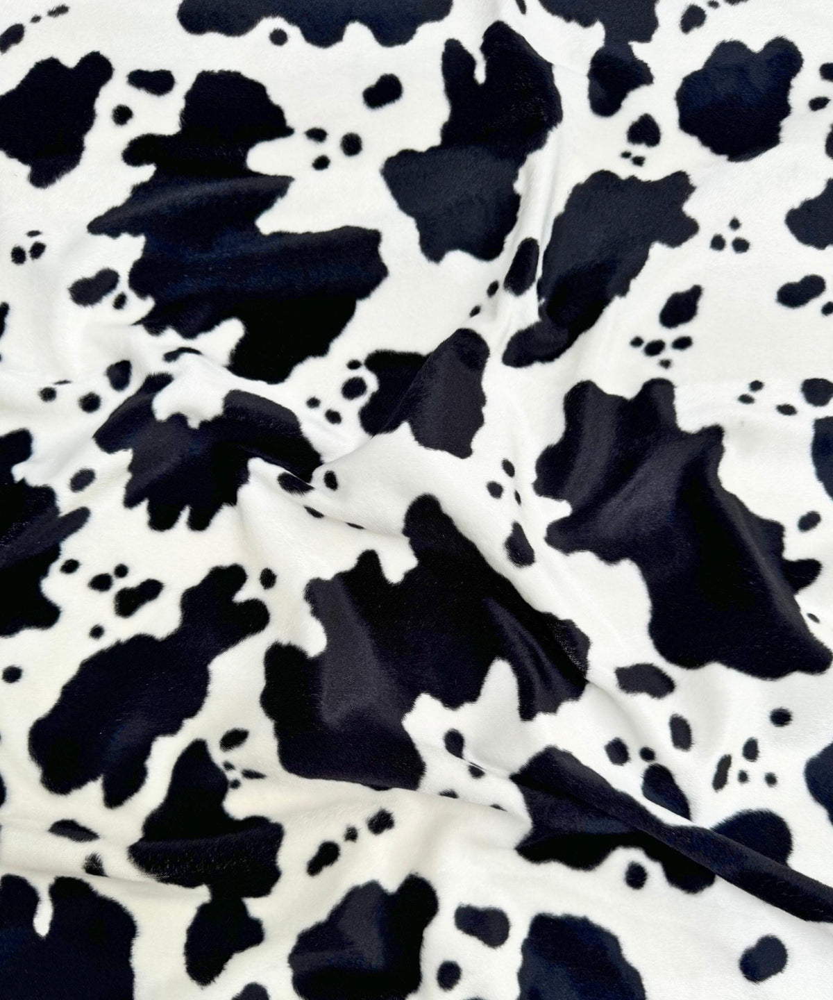 Black and White Cow Velboa Faux Fur Animal Print Velboa Fabric by the Yard, Cow Print Fur Fabric for Upholstery Pillow Covers Costumes Toys