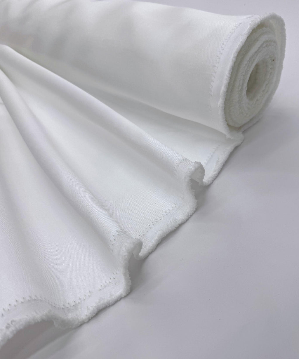 Premium Quality White Mikado Satin Fabric, Satin Twill Fabric 60" Width, Dense White Bridal Satin Matte Structure, Mikado Twill Fabric