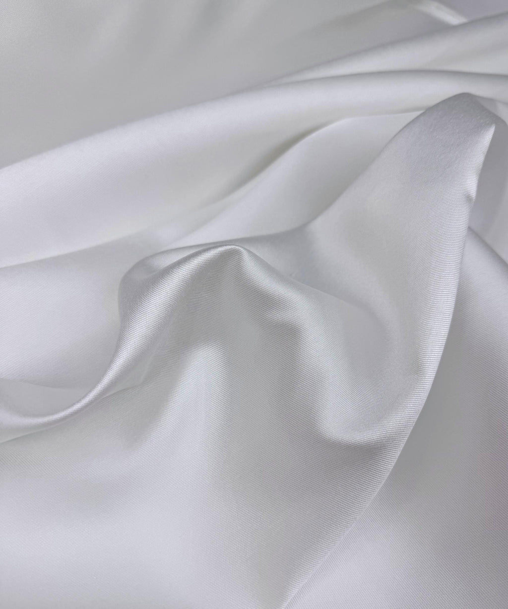 Premium Quality White Mikado Satin Fabric, Satin Twill Fabric 60" Width, Dense White Bridal Satin Matte Structure, Mikado Twill Fabric