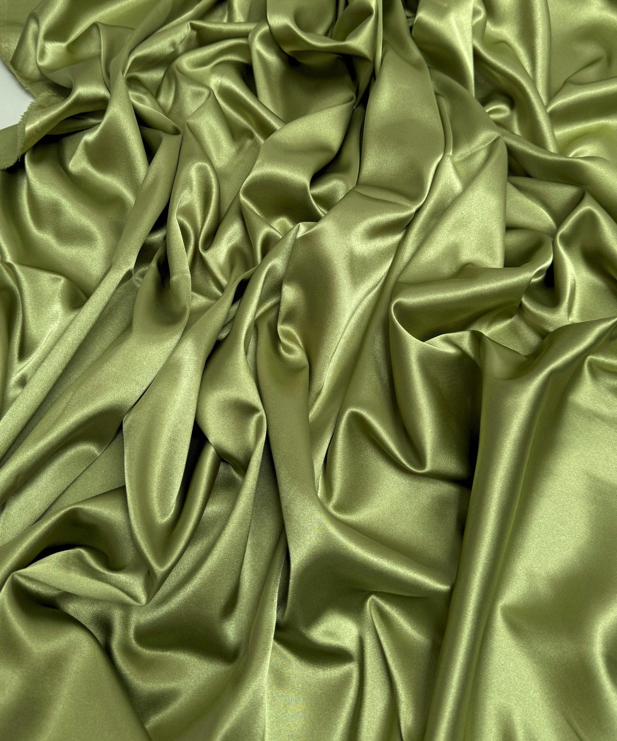 Sage Green Silky Stretch Satin Fabric by the Yard, Sage Green Stretch Charmeuse Fabric for Wedding Gowns, Bridesmaid Dresses, Silky Dress
