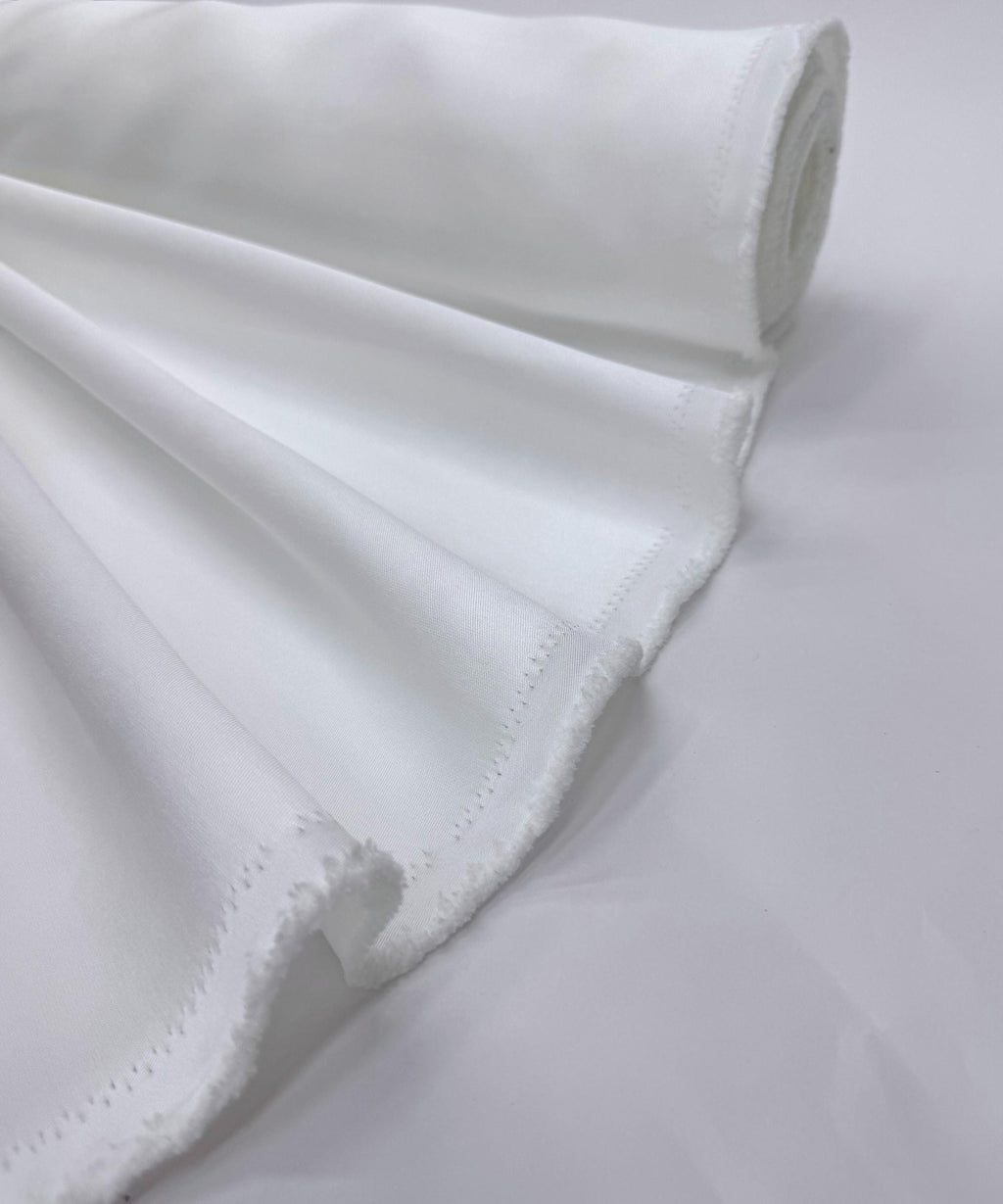 Premium Quality White Mikado Satin Fabric, Satin Twill Fabric 60" Width, Dense White Bridal Satin Matte Structure, Mikado Twill Fabric