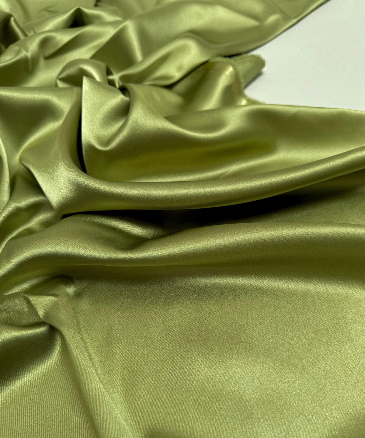 Sage Green Silky Stretch Satin Fabric by the Yard, Sage Green Stretch Charmeuse Fabric for Wedding Gowns, Bridesmaid Dresses, Silky Dress