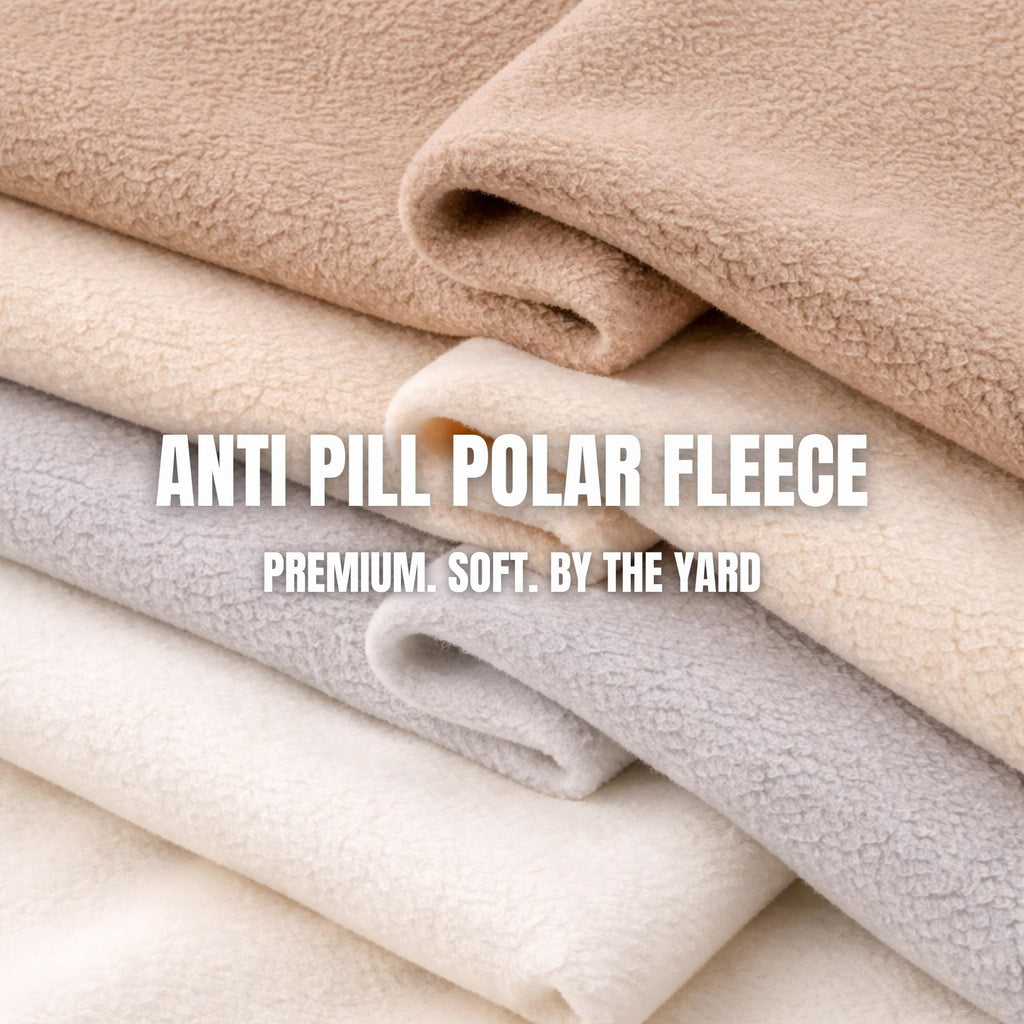 Solid Polar Fleece Anti-Pill Fabric - 25 COLORS - Sold By The Yard 60"  Fleece for Warm Blankets, DIY & Sewing