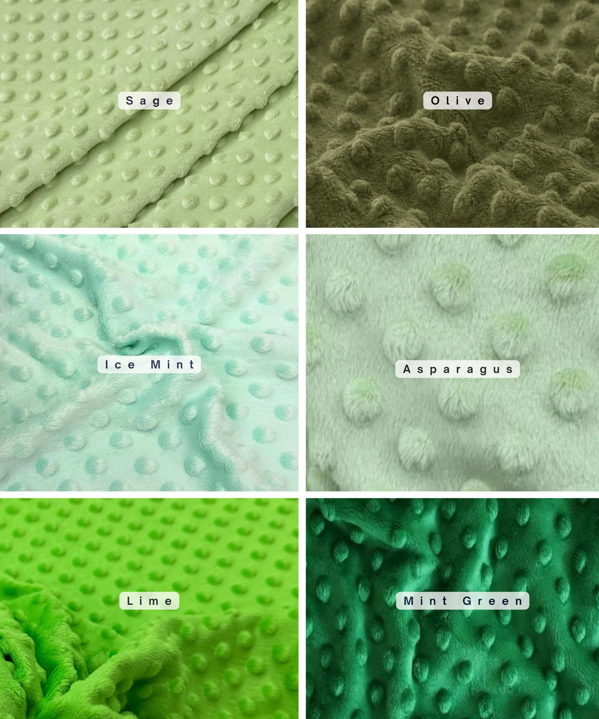Minky Dot Fleece Fabric by the Yard, Dimple Dot Minkee Fabric, Super Soft Plush Fabric for Blankets, Pillow Covers, Soft Toys, Baby Blanket