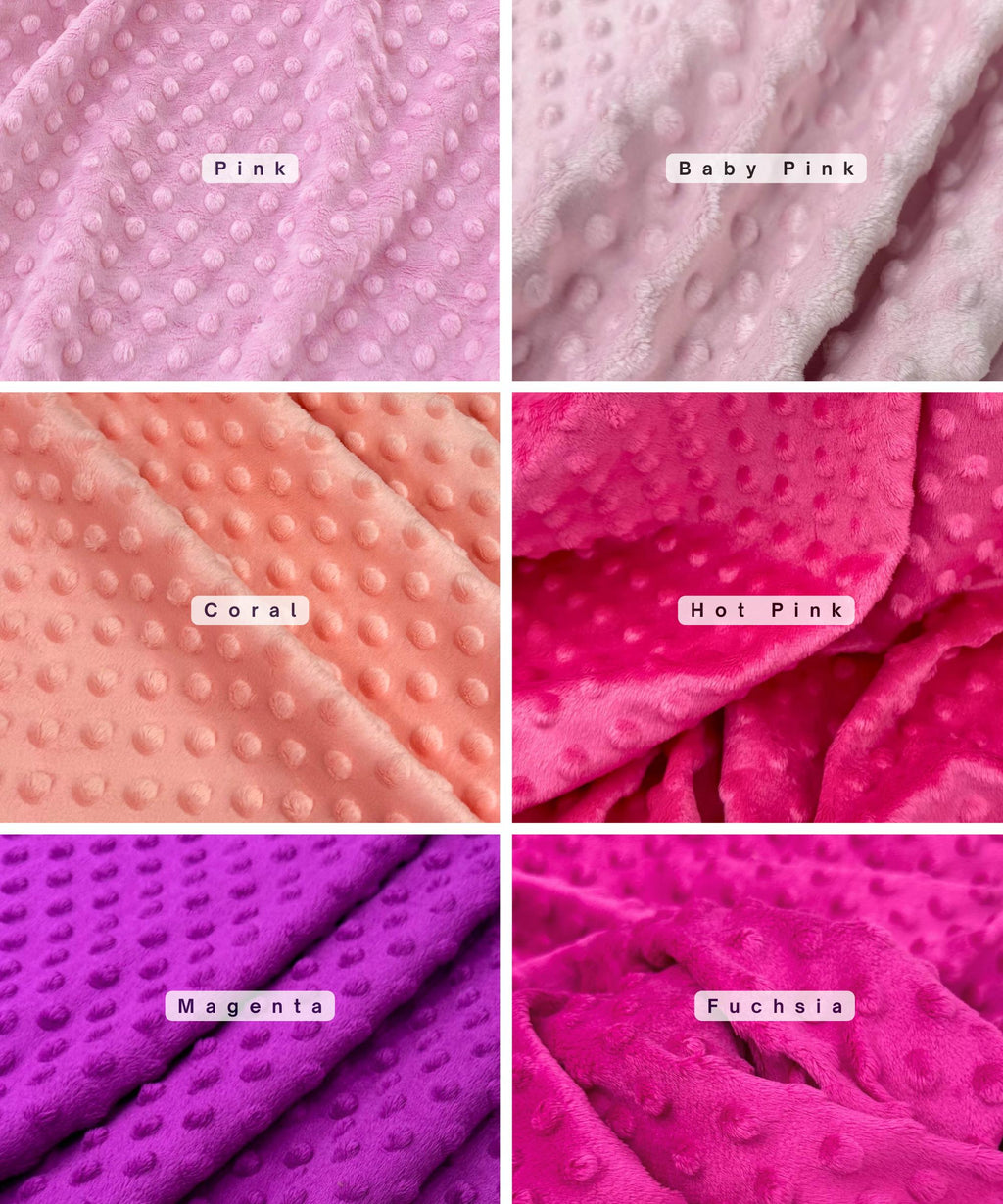 Minky Dot Fleece Fabric by the Yard, Dimple Dot Minkee Fabric, Super Soft Plush Fabric for Blankets, Pillow Covers, Soft Toys, Baby Blanket