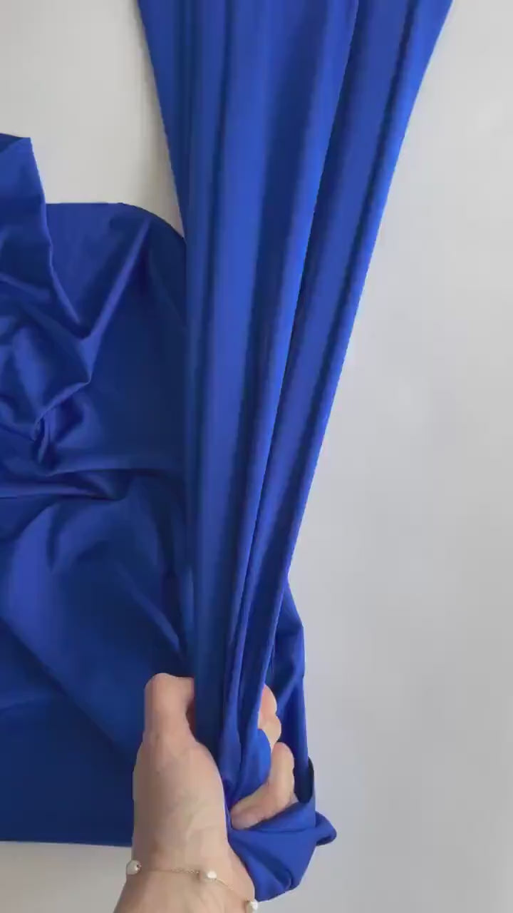 Royal Blue Nylon Spandex Fabric, 4-Way Stretch Milliskin, by the Yard