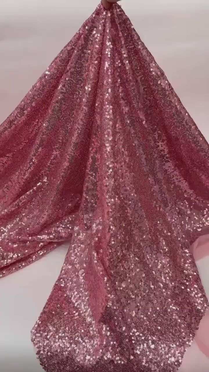 Luxury Iridescent Sequin Fabric – 3mm Stretch Mesh Sequins, 54/56” Wide by the Yard for Fashion & Decoration
