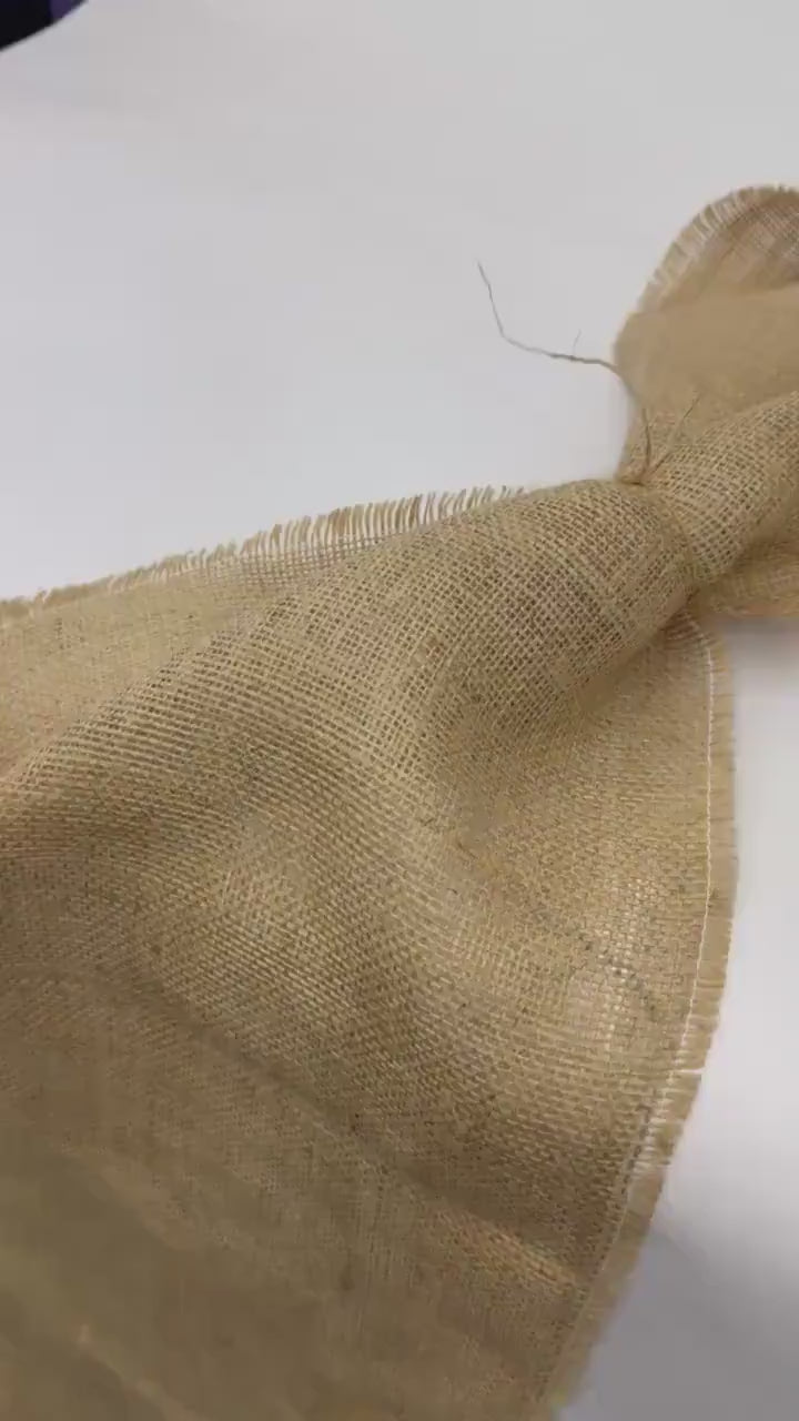 Jute Burlap Fabric by the Yard 14" Wide, Natural Burlap Fabric for Table Runner, Bags, Rustic Wedding Decor, Bags, Bows, Gardening